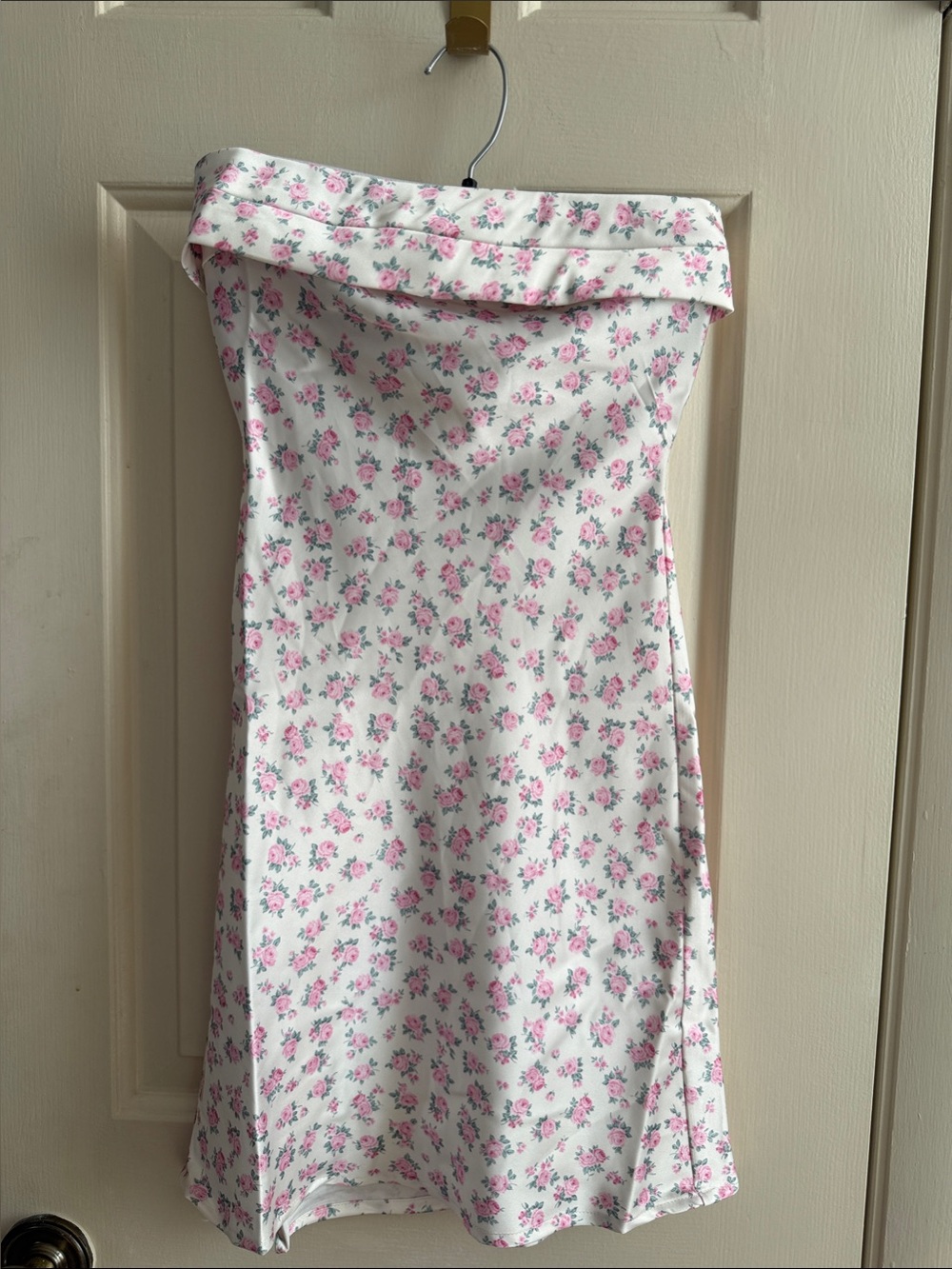 Altar'd State White Mini Dress with Pink Floral Print